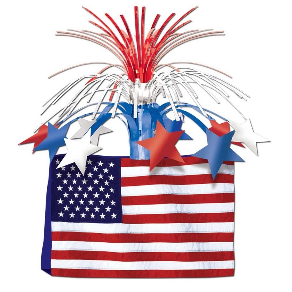 3 Pack American Flag Centerpiece Decoration USA 4th of July